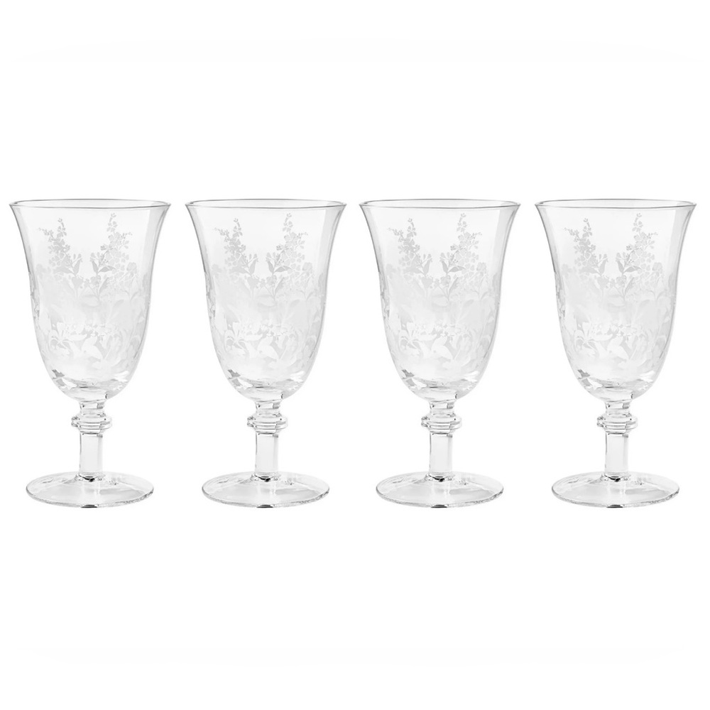 Pioneer Woman Daisy 14-Oz Glass Goblets Set of 4